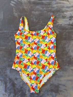 Moschino Multi-Color Floral Print One-Piece Swim